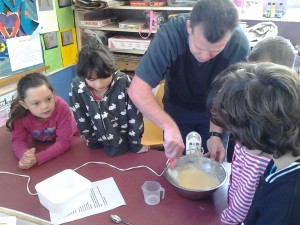 Steve is helping us use the mixer